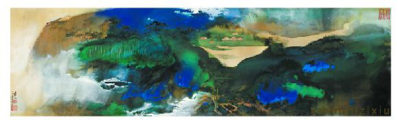 彩色十字绣重绘图纸源文件张大千