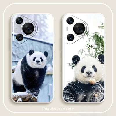 大熊猫萌兰手机壳适用华为P60熊猫华为Pura70pro国宝P60可爱P50E周边P40西直门P30三太子p20来图定制p50pro