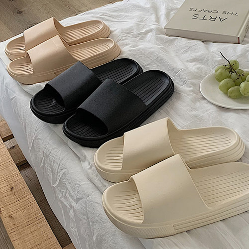 简约情侣PVC一字拖凉拖鞋居家