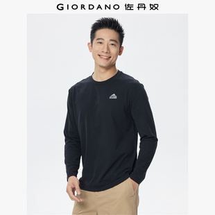 佐丹奴T恤男装山峰刺绣圆领长袖针织T恤 13025859