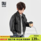 多多家男童皮衣外套2026春秋新款 儿童中大童宽松休闲夹克上衣秋装