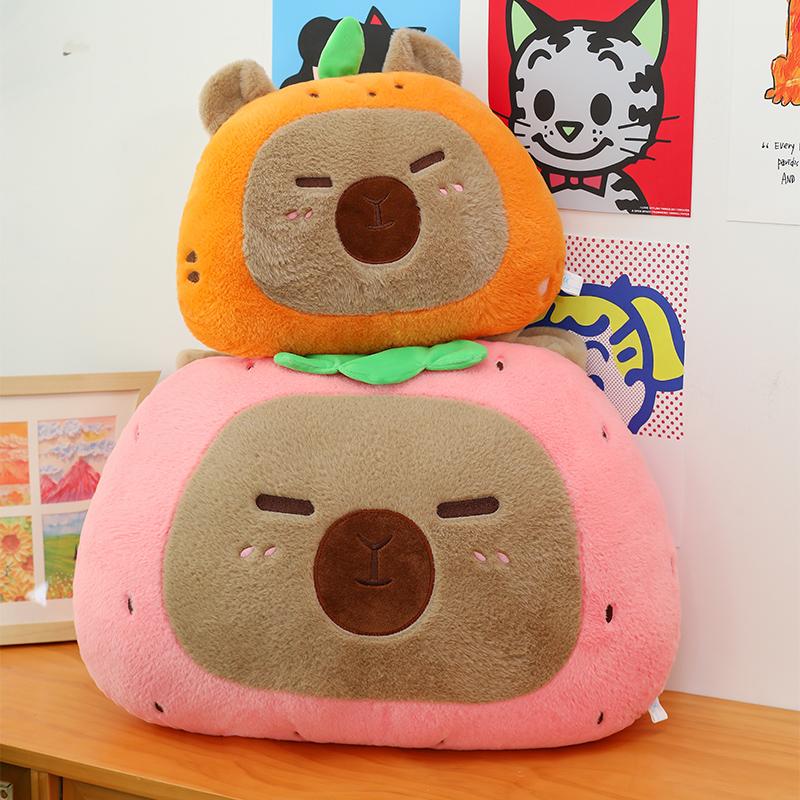水豚鼠抱枕水豚公仔毛绒玩具办公室腰靠垫床头沙发靠背车上枕头