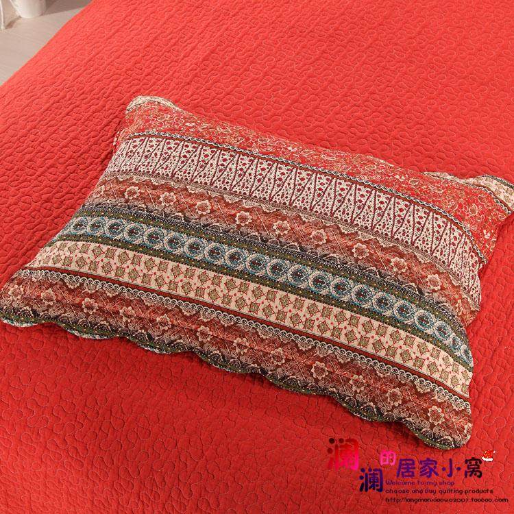 全棉枕套绗缝枕套拼布枕套单人枕套夹棉枕套田园枕套