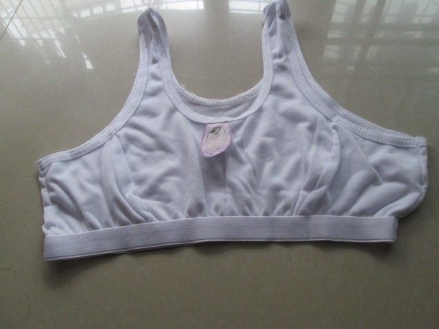 纯白色女士文胸中老年内衣无插片背心式胸罩短款老太太纯棉打底衣