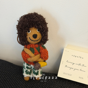 尼泊尔手工羊毛毡爆炸头猩猩玩偶可爱包挂件钥匙扣汽车挂饰礼物