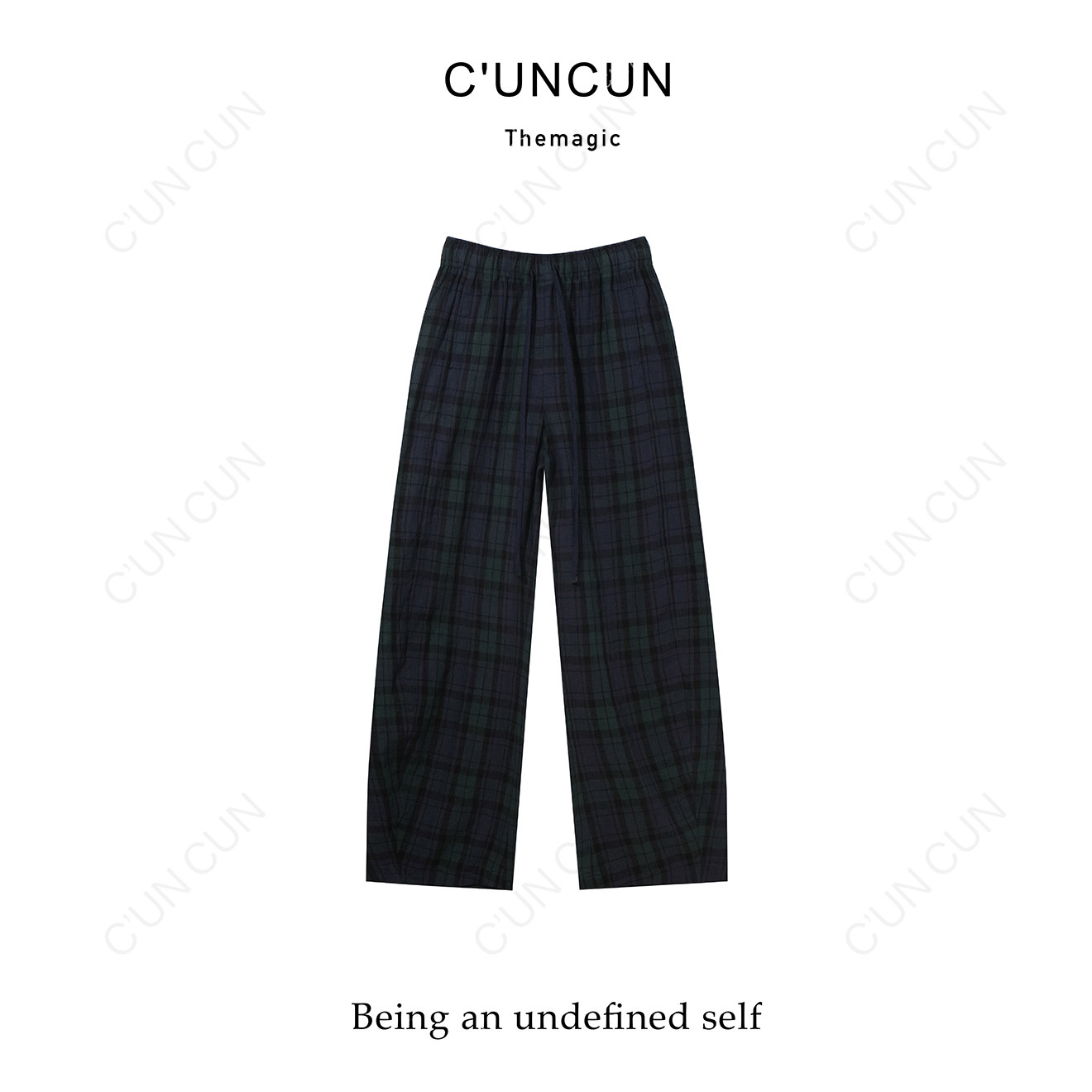 【村村CUNCUN】2025夏新款~日系原宿风格纹百搭直筒亚麻休闲裤女