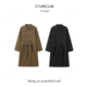 极简纯色廓形系带双排扣经典 2025秋新品 风衣 村村CUNCUN
