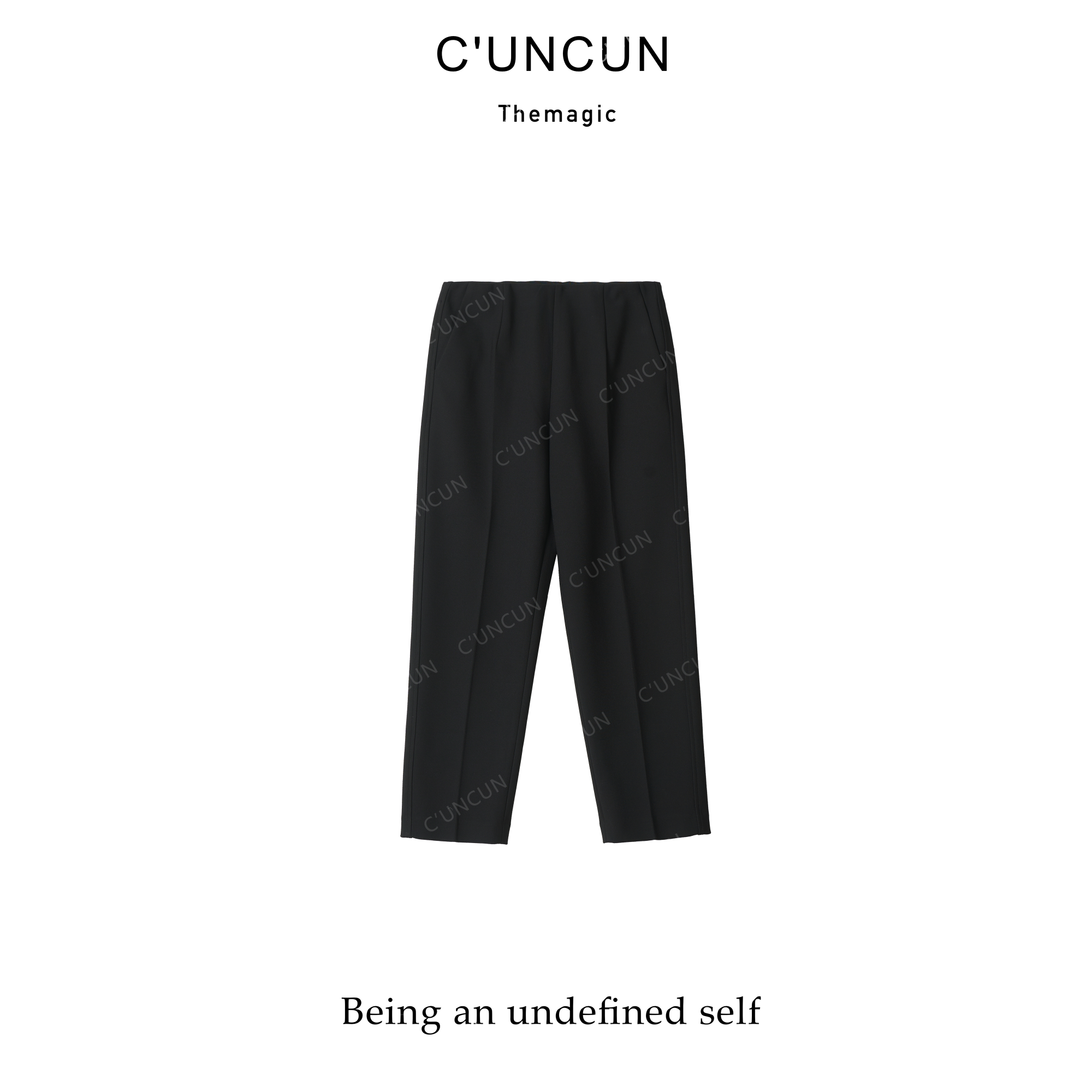 【村村CUNCUN】2025春夏新款时尚简约西装直筒裤设计师女黑色百搭
