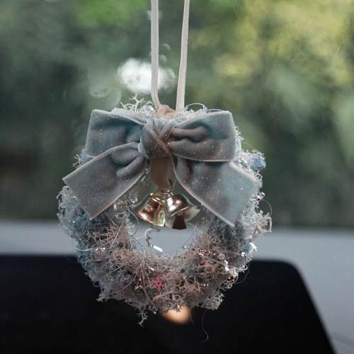 原创手工制作高级感永生花森系车载节庆氛围车上装饰圣诞礼物车挂