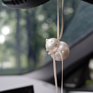 原创手工珠光葫芦少女心汽车香薰挂件车挂后视镜挂饰香片车内装 饰