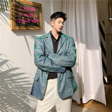 20年春季新款高订面料蓝绿双色偏光雅痞西服TF18-P120，男装西服，星座1304（原C205）
