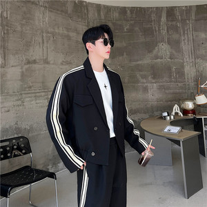 24年春新款潮流时髦个性设计撞色韩版休闲造型西服套装CF15-P215图片