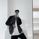 22年秋季新款潮流时髦个性亮色PU皮配格子机车风棒球服T014-P125，男装夹克，星座1304（原C205）