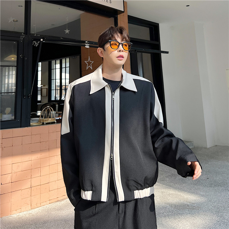 23年春季新款潮流时髦个性撞色休闲韩版设计感宽松夹克T122-P130,男装夹克,星座1304（原C205）
