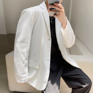 21秋季潮流个性特殊工艺双层复合闪光亮点宽松雅痞西服TF29-P135图片