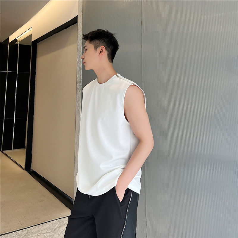 23夏新款潮流时髦小众设计单边双头拉链装饰韩版休闲背心W19-P60,男装背心/马甲,星座1304（原C205）