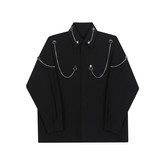 23春新款潮流时髦个性设计多金属拉链装饰休闲韩版衬衣S207-P105，男装衬衫，星座1304（原C205）