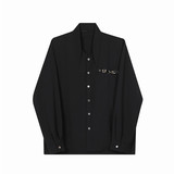 24年新款潮流时髦个性设计金属扣小众多层次无领长袖衬衣S268-P90，男装衬衫，星座1304（原C205）