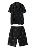 21年夏新款未来设计感强反光印花短袖小众潮流西服套装TF22-P175，男装西服套装，星座1304（原C205）