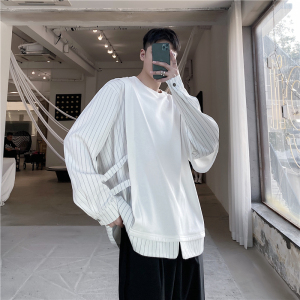 21年春季新款潮流个性设计小众假两件休闲宽松卫衣男女H09-P85图片