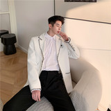 22年秋新款ins超火小香风花边包边学院风徽章黑白西服TF15-P135，男装西服，星座1304（原C205）