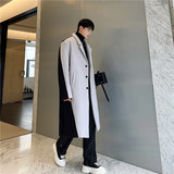 22年冬季新款韩版潮流时髦个性拼色走秀造型休闲毛呢大衣K34-P175，男装毛呢大衣，星座1304（原C205）