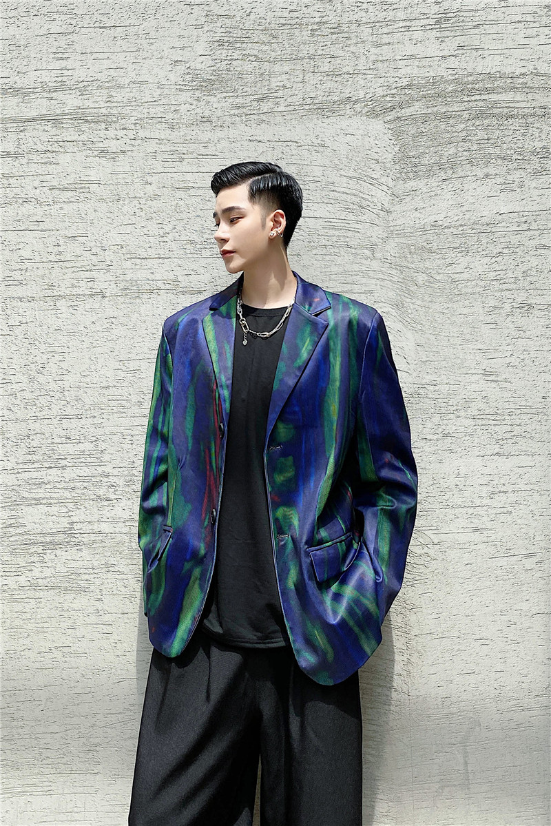 21年秋季新款定制数码晕染潮流个性宽松休闲多彩西服TF35-P125,男装西服,星座1304（原C205）