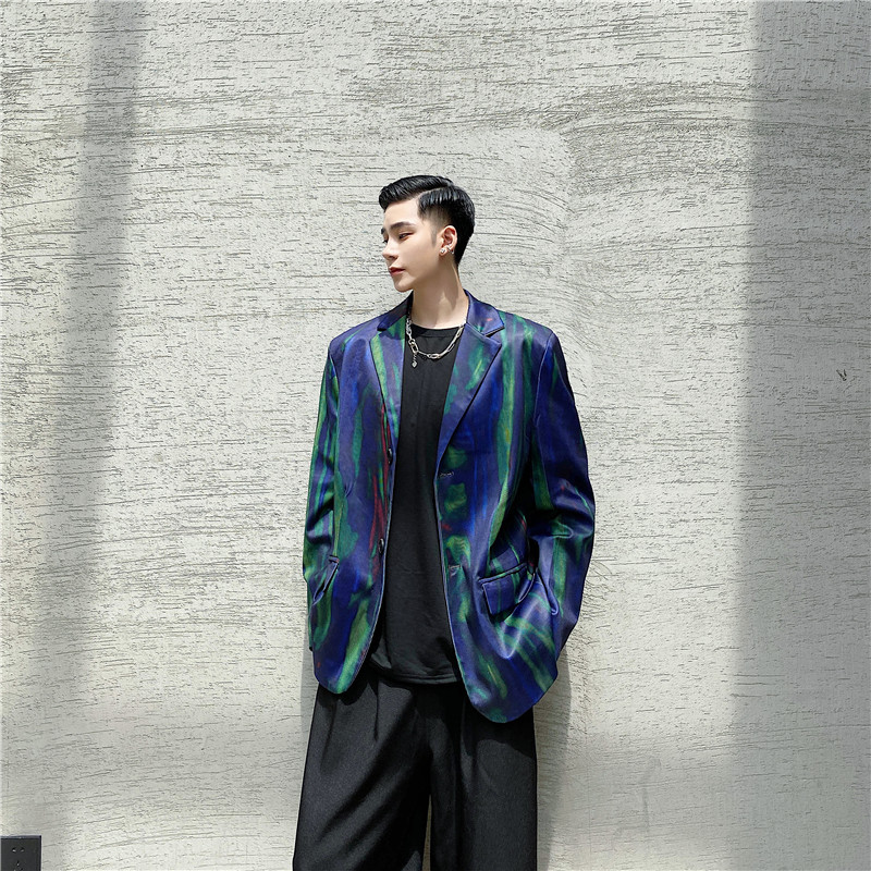 21年秋季新款定制数码晕染潮流个性宽松休闲多彩西服TF35-P125,男装西服,星座1304（原C205）