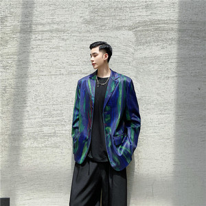21年秋季新款定制数码晕染潮流个性宽松休闲多彩西服TF35-P125图片