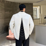23年秋新款潮流时髦小众后背开叉多金属挂链装饰造型西服930-P145，男装西服，星座1304（原C205）
