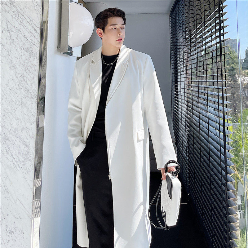 21秋冬新款潮流时髦个性设计拉链装饰休闲宽松中长款风衣K24-P155，男装风衣，星座1304（原C205）