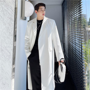 21秋冬新款潮流时髦个性设计拉链装饰休闲宽松中长款风衣K24-P155,男装风衣,星座1304（原C205）