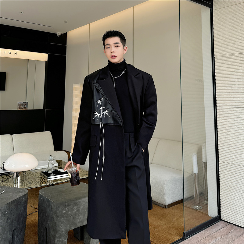 25冬款潮流时髦个性小众不对称设计刺绣装饰韩版毛呢大衣K43-P190,男装毛呢大衣,星座1304(原C205) 25冬款潮流时髦个性小众不对称设计刺绣装饰韩版毛呢大衣K43-P190,男装毛呢大衣,星座1304(原C205)