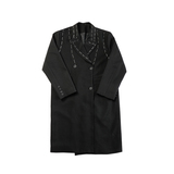 21年秋冬新款时髦潮流个性纯手工穿线撞色暗黑长款风衣K21-P145，男装风衣，星座1304（原C205）