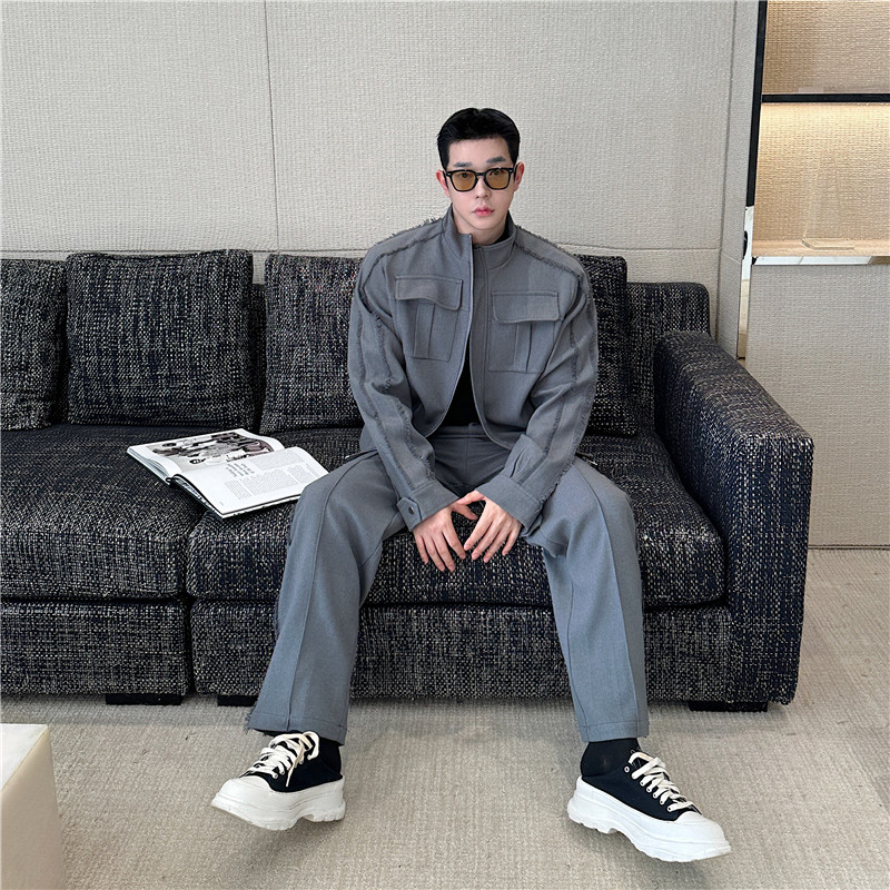 25春新款潮流时髦个性毛边立体口袋设计感高品质套装CF30-P225，男装休闲套装，星座1304（原C205）