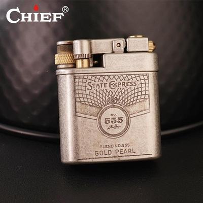 首领CF311摩托佬复古半自动侧滑轮油机高颜值古董礼物纯铜打火机