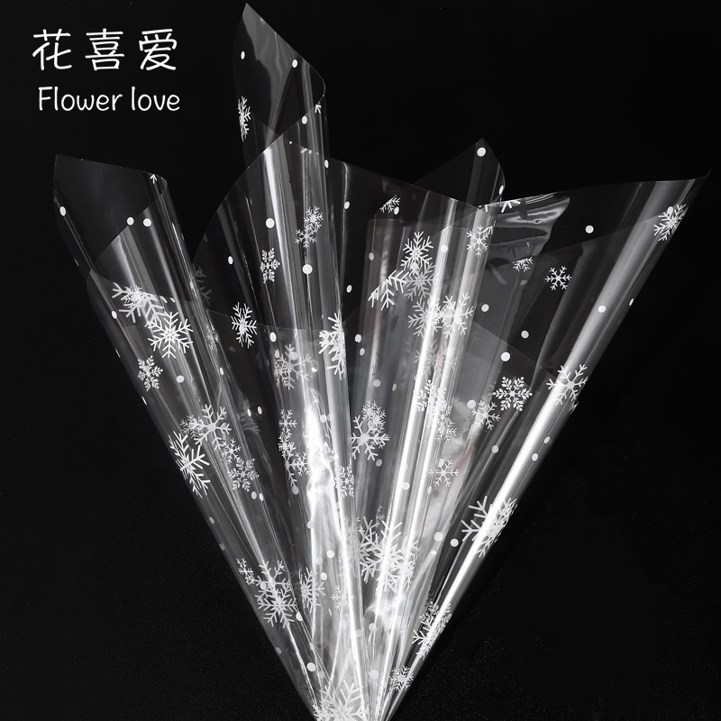 花喜爱雪花玻璃纸礼物纸圣诞节