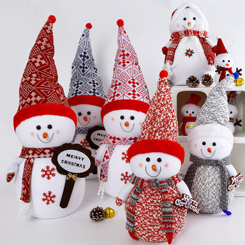 圣诞雪人公仔装饰摆件