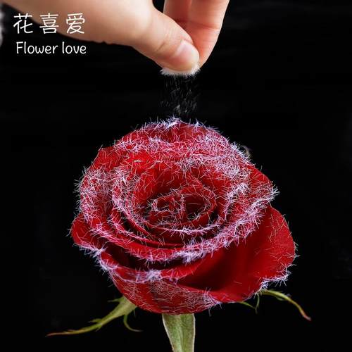 植绒玫瑰花束花艺礼品材料