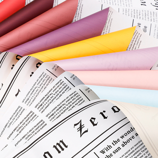 花喜爱英文花束包花纸白雪公主花束包装 材 加厚双色防水纸鲜花包装