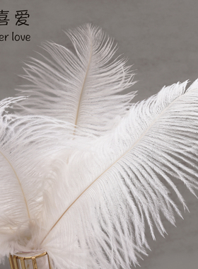 花喜爱圣诞花束装饰配件白色鸵鸟羽毛网红花束包装材料包花羽毛