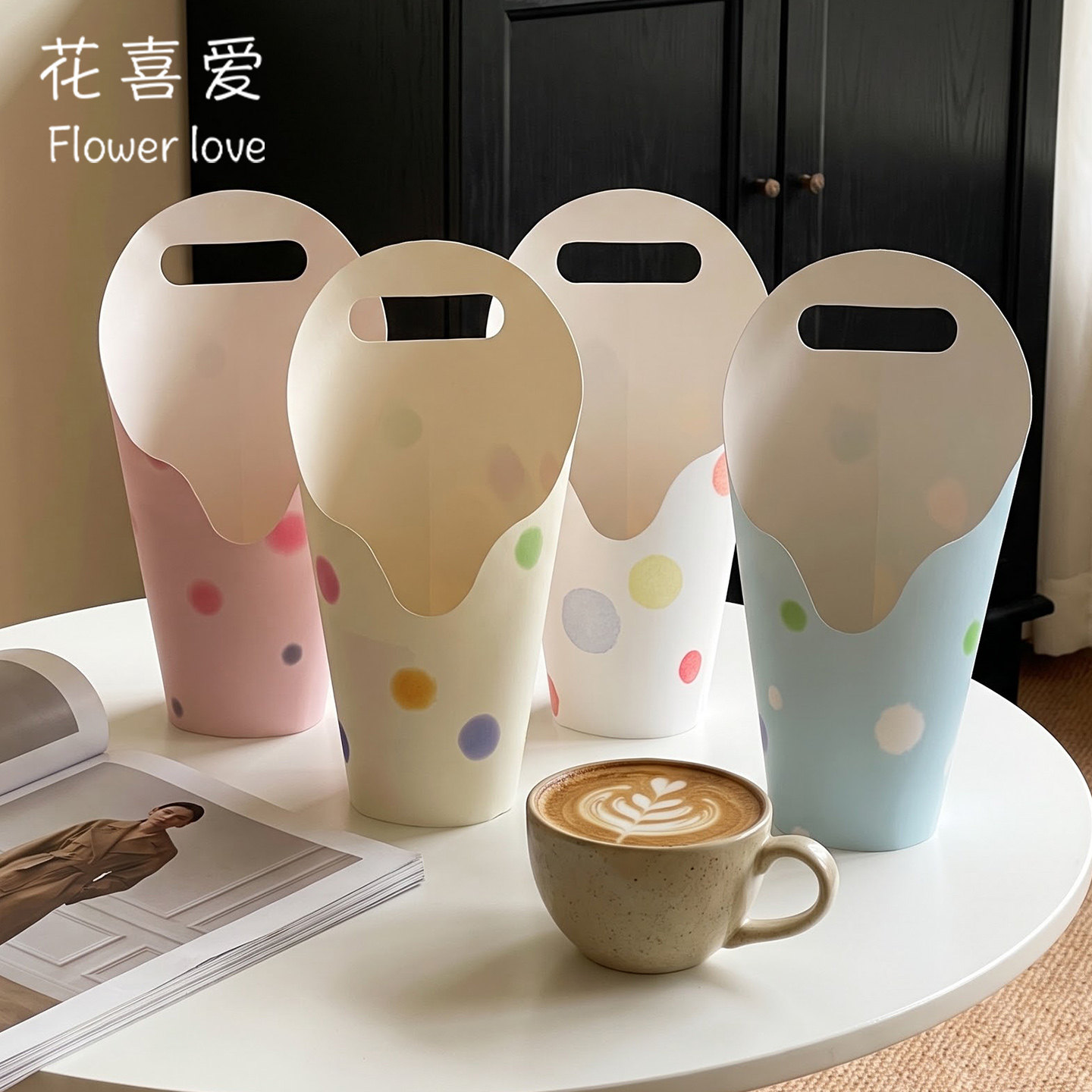 花喜爱甜泡泡教师节手提插花盒