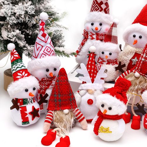花喜爱 圣诞节礼物玩偶花束材料小熊雪人圣诞老人平安夜包花装饰