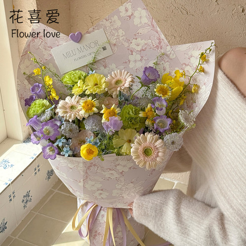 花喜爱素枝轻语牛皮纸花卉包装纸