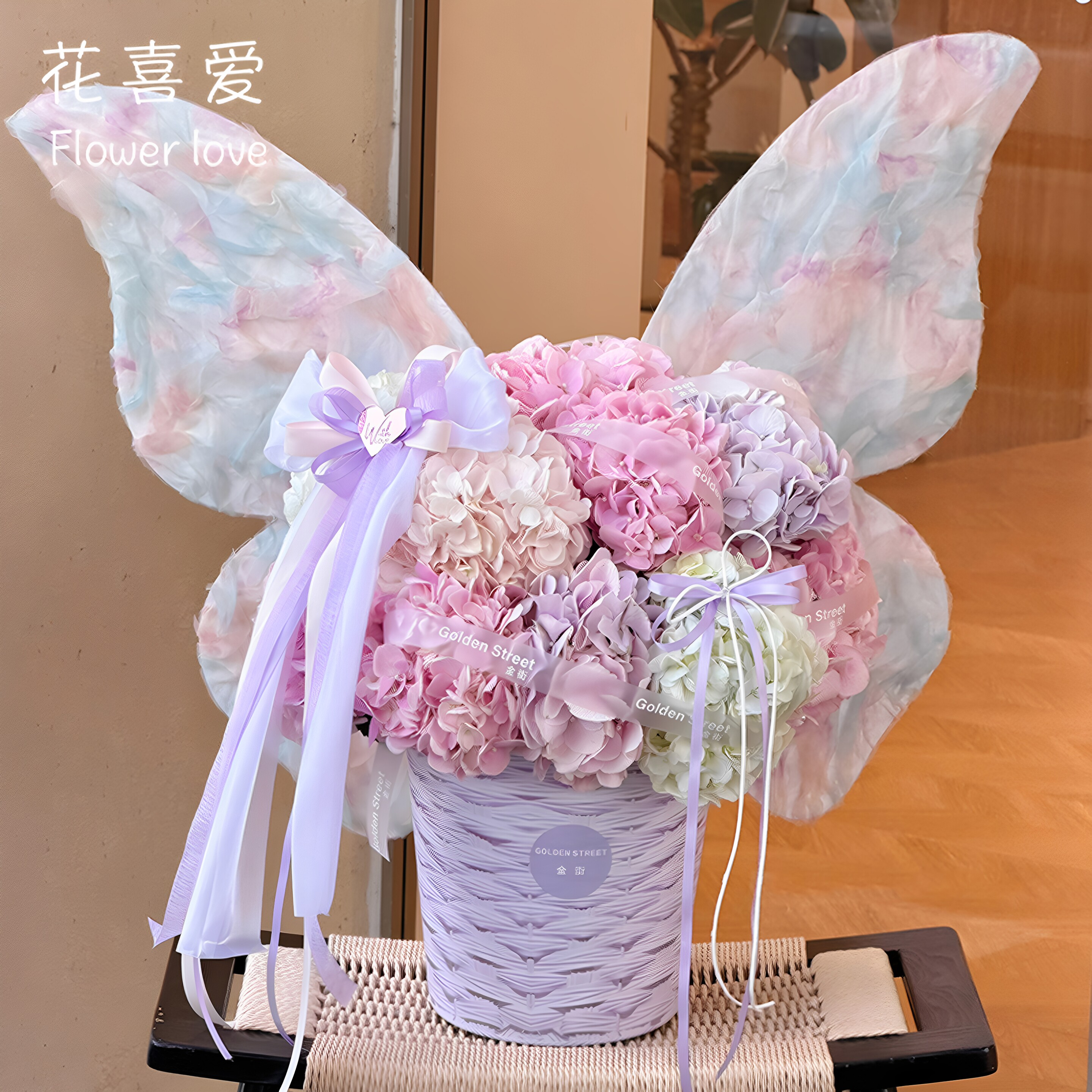 精灵公主纱电动翅膀花束包装材料
