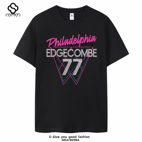 76人队短袖76人77号埃奇库姆T恤训练服篮球运动短袖Edgecombe夏季