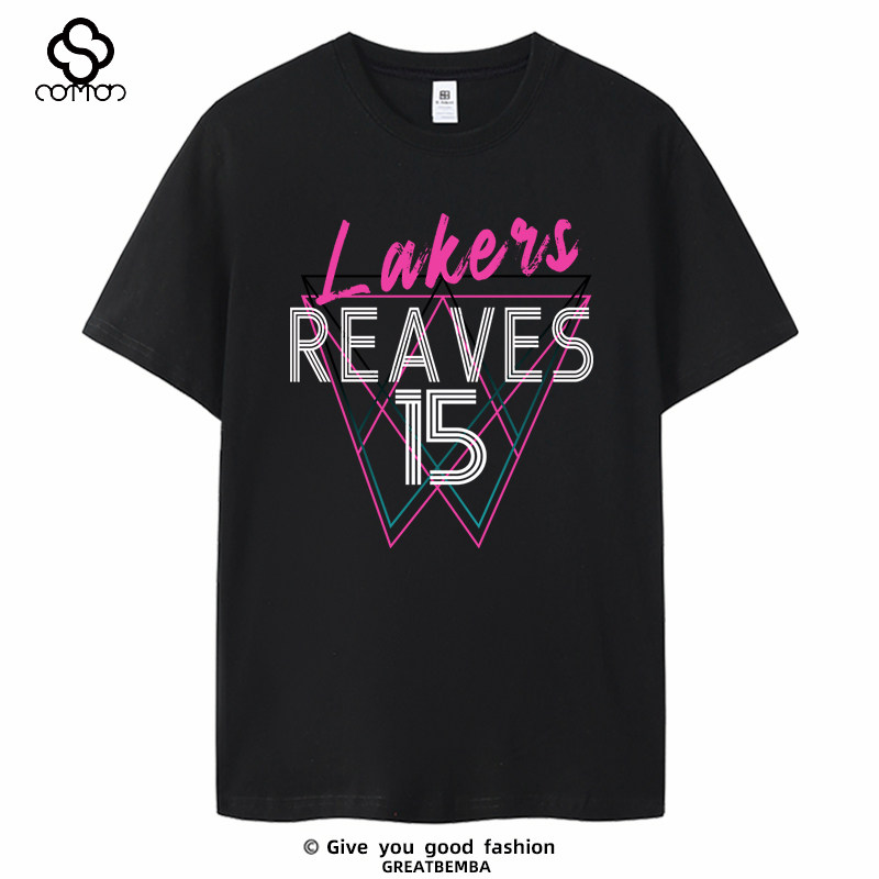 湖人队短袖15号奥斯汀里夫斯T恤训练服篮球运动Reaves短袖大码夏