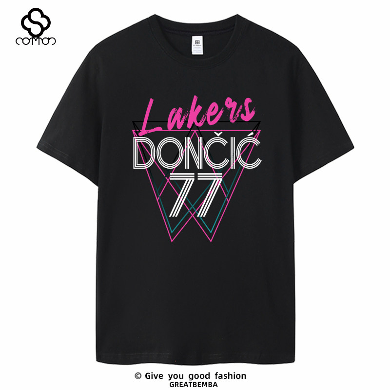 湖人队短袖77号卢卡东契奇T恤训练服篮球运动东契奇短袖夏季大码