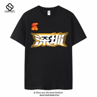 新款深圳队男篮中文球衣城市款篮球T恤短袖投篮训练服大码贺希宁