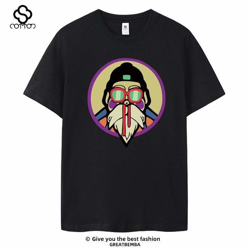 日系动漫七龙珠潮流卡通印花龟仙人流鼻血短袖男士T恤大码半袖夏